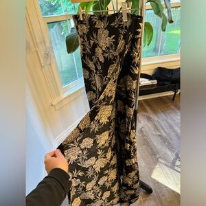 High waist skirt w leg slit opening